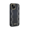 DKNY Leather Checkered Mono Pattern MagSafe - iPhone 14 / 15 / 13 Case (black)