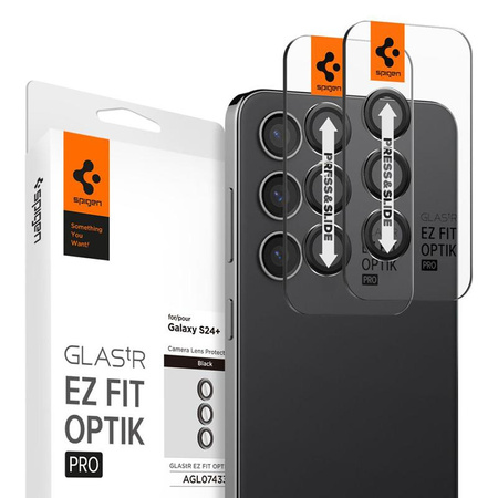 Spigen Optik.TR EZ Fit Camera Lens Protector 2-Pack - ochranné sklo objektivu pro Samsung Galaxy S24+ (2 ks) (Black)