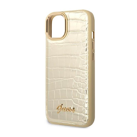 Guess Croco Collection - Coque pour iPhone 14 (Or)