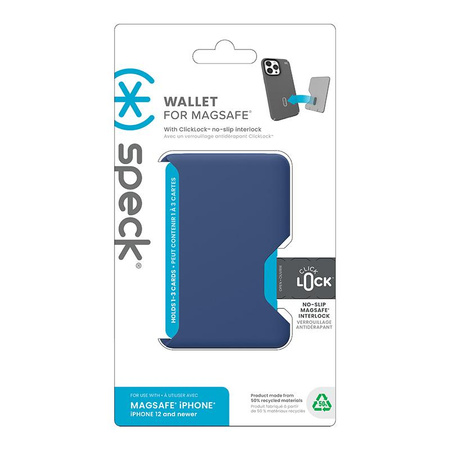 Speck ClickLock Wallet For MagSafe - Portefeuille magnétique MagSafe (bleu côtier)