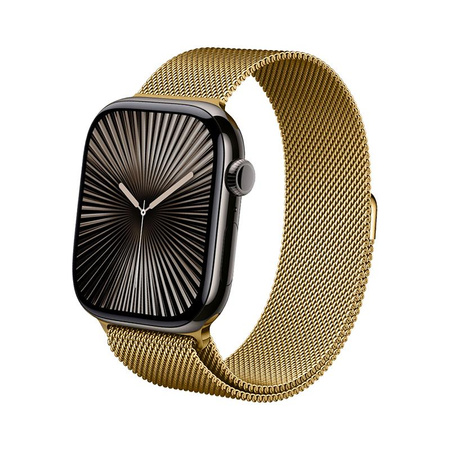 Crong Milano Steel - Stainless Steel Strap for Apple Watch 44/45/46/49 mm (Gold)