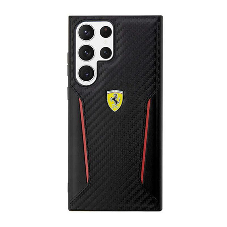 Ferrari Carbon Contrast Edges - Etui Samsung Galaxy S23 Ultra (noir)