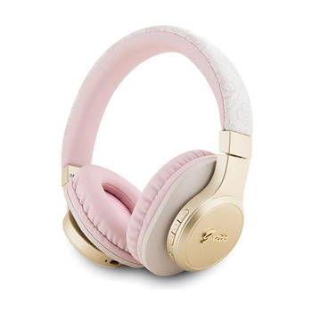 Guess 4G Script Metal Logo - Casque intra-auriculaire sans fil Bluetooth V5.3 (rose)