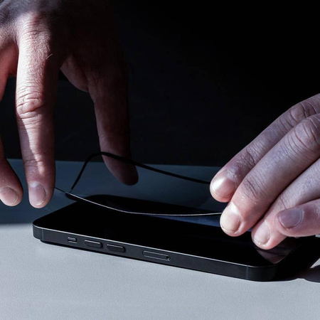 Crong 7D Nano Flexibilní sklo - Nerozbitné hybridní sklo 9H pro celou obrazovku iPhonu 14 Plus / iPhonu 13 Pro Max