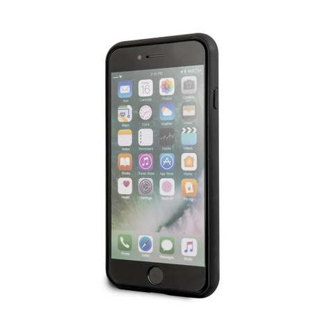 Guess Marble Glass Gold Glitter - pouzdro pro iPhone SE 2020 / 8 / 7 (černé)