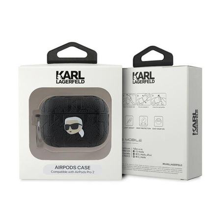 Karl Lagerfeld Monogram Karl Head - Pouzdro AirPods Pro 2 (černé)