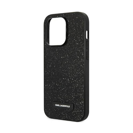 Karl Lagerfeld Glitter Plaque Logo - Coque iPhone 14 Pro Max (noir)