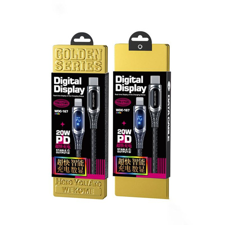 WEKOME WDC-167 Sakin Series - USB-C to Lightning Fast Charging PD 20W connection cable 1 m (Tarnish)
