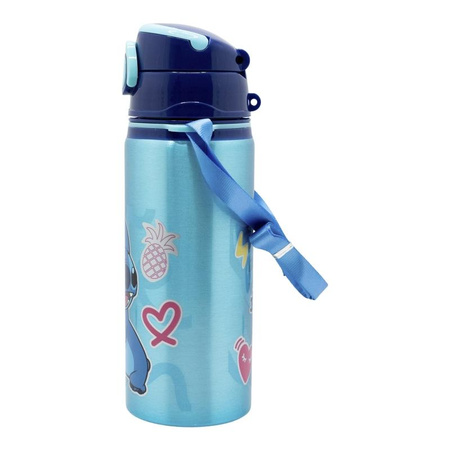 Disney Stitch – Aluminium-Trinkflasche mit Strohhalm und Tragegurt 730 ml