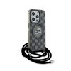 Karl Lagerfeld IML Crossbody Monogram Karl & Choupette Head MagSafe - Hülle für iPhone 15 Pro (schwarz)
