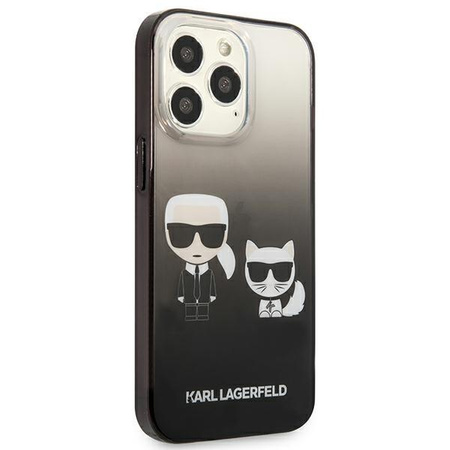 Karl Lagerfeld Gradient Ikonik Karl & Choupette - pouzdro pro iPhone 13 Pro Max (černé)
