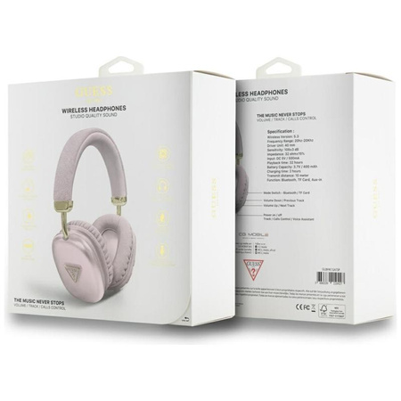 Guess Metallic Triangle Logo - Wireless Over-Ear Headphones Bluetooth V5.3 (pink)