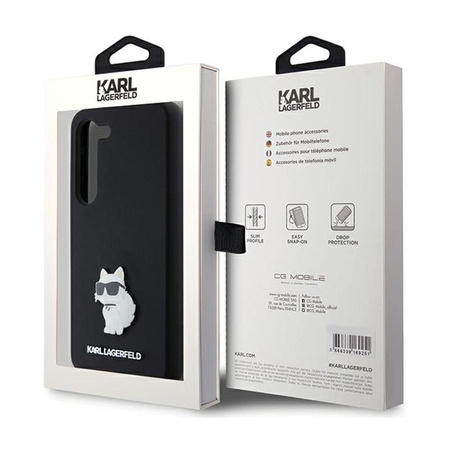 Karl Lagerfeld Silicone Choupette Metal Pin - Samsung Galaxy S24 Case (black)