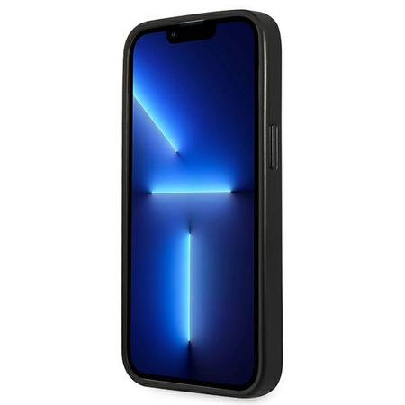 Guess Saffiano háromszög logós tok - iPhone 13 Pro Max tok (fekete)