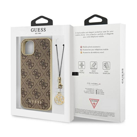 Kolekce Guess 4G Charms - pouzdro pro iPhone 13 Mini (hnědé)