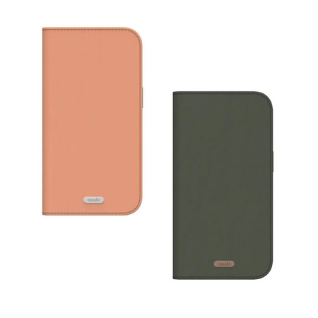 Moshi Overture MagSafe - Leder 3-in-1 Klapphülle iPhone 17 Pro (Misty Coral)