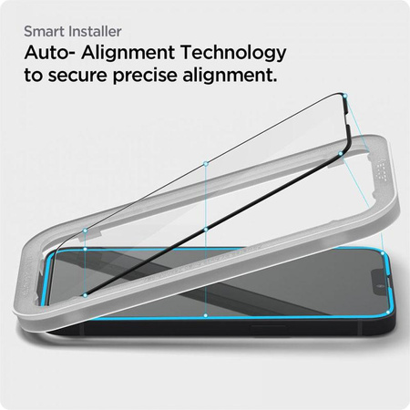 Spigen Alm Glass FC 2-Pack - Tvrzené sklo pro iPhone 16e / iPhone 14 / iPhone 13 / iPhone 13 Pro 2 ks (černý rámeček)