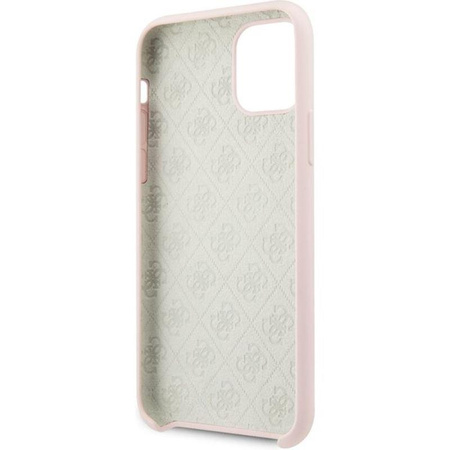 Guess Silicone 4G Tone to Tone - Coque iPhone 11 Pro Max (Rose clair)