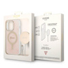 Guess Bundle Pack MagSafe 4G - MagSafe iPhone 14 Pro Case + Charger Set (pink/gold)