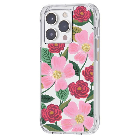 Rifle Paper Clear - iPhone 14 Pro tok arannyal díszített (Rose Garden)