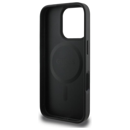 Guess 4G Ring Classic Logo MagSafe - Coque pour iPhone 16 Pro Max (noir)
