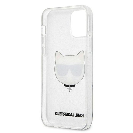 Karl Lagerfeld Choupette Head Glitter - iPhone 12 / iPhone 12 Pro Tasche (silber)