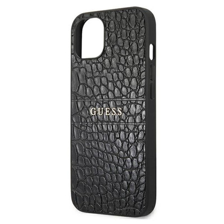 Guess Croco Stamp Lines - Coque iPhone 13 (noir)