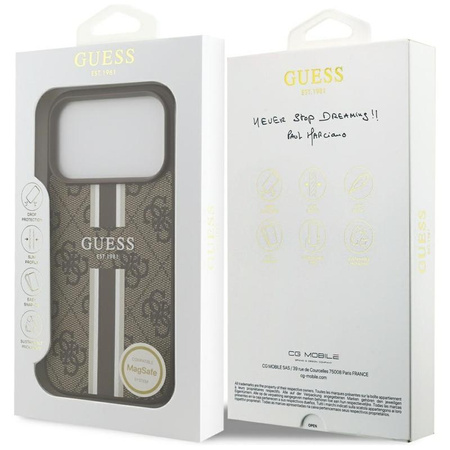 Guess 4G Printed Stripes MagSafe - iPhone 17 Pro Case (brown)