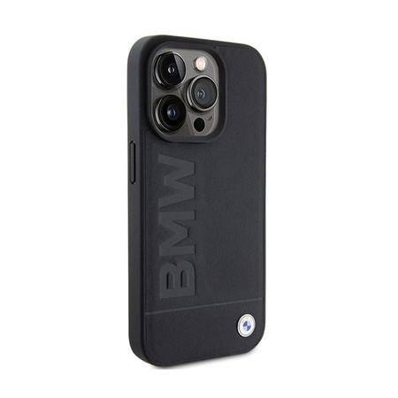 BMW Leather Hot Stamp MagSafe - iPhone 15 Pro Max Case (Black)