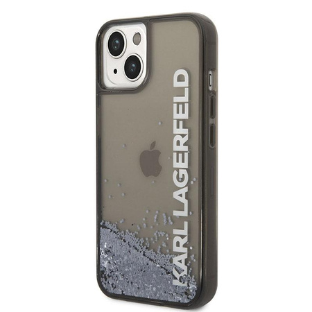 Karl Lagerfeld Liquid Glitter Translucent Elongated Logo Case - iPhone 14 Plus Case (schwarz)