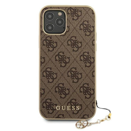 Guess 4G Charms Collection - Coque pour iPhone 12 / iPhone 12 Pro (marron)