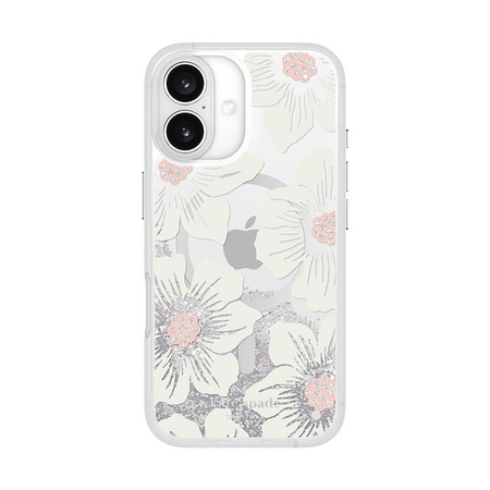 Kate Spade New York Flüssigkeit Glitter MagSafe - iPhone 16 Fall (Hollyhock Floral)