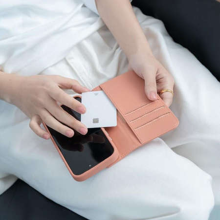 Moshi Overture MagSafe - Leder 3-in-1 Klapphülle iPhone 17 Pro Max (Misty Coral)