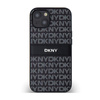 Kožené pouzdro DKNY Mono Stripe & Metal Logo - iPhone 15 Plus / 14 Plus (černé)