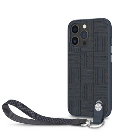 Moshi Altra - Pouzdro s odnímatelnou šňůrkou na iPhone 13 Pro (antibakteriální NanoShield™) (modré)