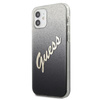 Guess Glitter Gradient Script - iPhone 12 mini Tasche (schwarz)