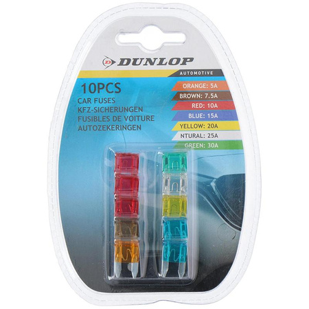 CAR SAFES 30A 25A 20A 15A 10A, Dunlop Satz, 10 Stück.
