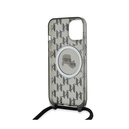 Karl Lagerfeld IML Crossbody Monogramm Karl & Choupette Head MagSafe - iPhone 15 / 14 / 13 Tasche (schwarz)