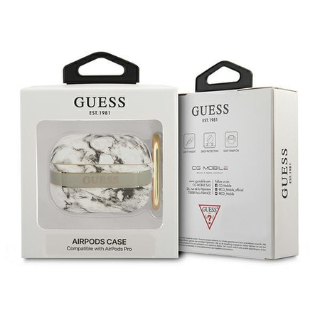 Guess Marble Strap - Etui Airpods Pro (Grey)