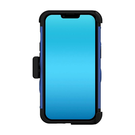 ZIZO BOLT sorozat - Páncélozott iPhone 14 tok 9H üveggel a képernyőhöz + tartó állvánnyal (kék)