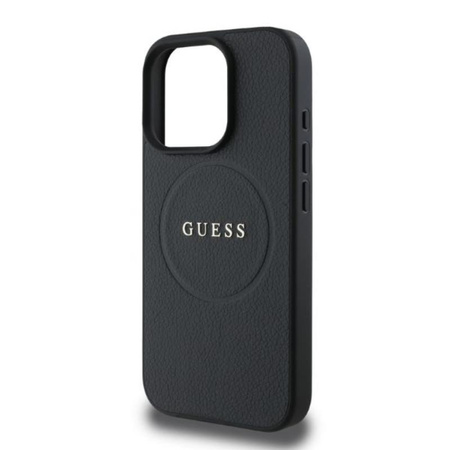 Guess Grained Ring MagSafe - iPhone 16 Pro tok (fekete)