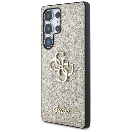 Guess Fixed Glitter Big 4G Metal Logo - étui pour Samsung Galaxy S25 Ultra (Gold)