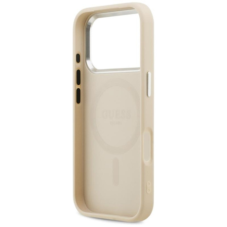 ETUI DO IPHONE 17 PRO do MAGSAFE GUESS ORYGINALNE BEŻOWE SKÓRZANE MODNE