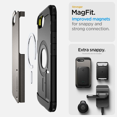 Spigen Tough Armor MagSafe - Hülle für iPhone 16e (Gunmetal)