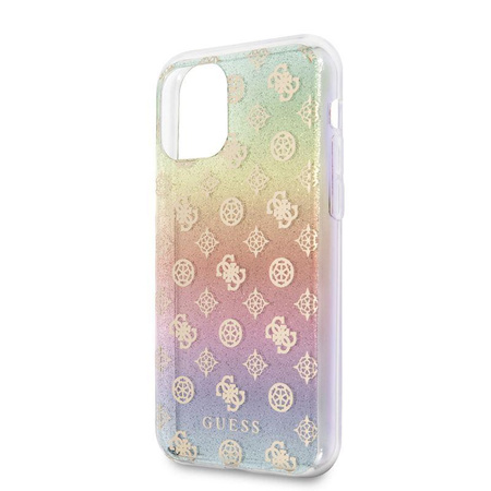 Guess 4G Peony Electroplated Pattern - Coque iPhone 11 Pro (arc-en-ciel)