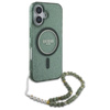 Guess IML Glitter With Pearl Strap MagSafe - Case for iPhone 16 Plus (Green)