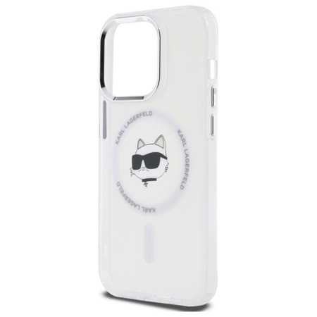 Karl Lagerfeld IML Metal Choupette Head MagSafe - pouzdro pro iPhone 13 Pro (bílé)