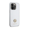 Guess 4G Strass Metal Logo - Coque iPhone 15 Pro (argent)