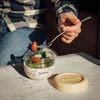 Quokka Bubble Food Jar - Kunststoffbehälter für Lebensmittel / Lunchbox 500 ml (Vintage Floral)