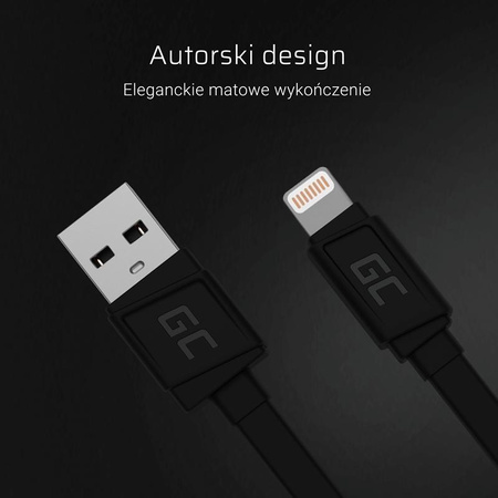 KABEL GREEN CELL USB LIGHTNING IPHONE SZYBKIE ŁADOWANIE 25cm KRÓTKI PRZEWÓD